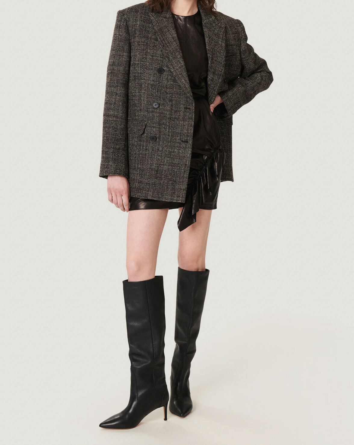 SIGO TWEED OVERSIZED BLAZER JACKET image number null